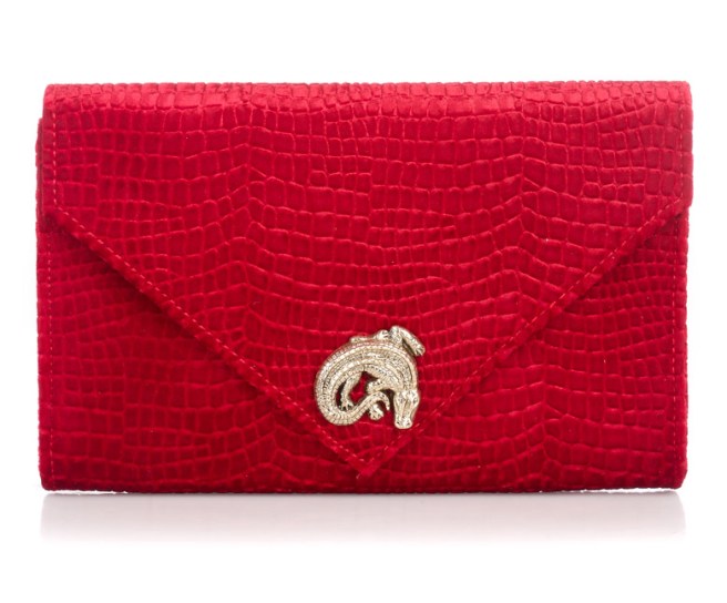 red velvet clutch