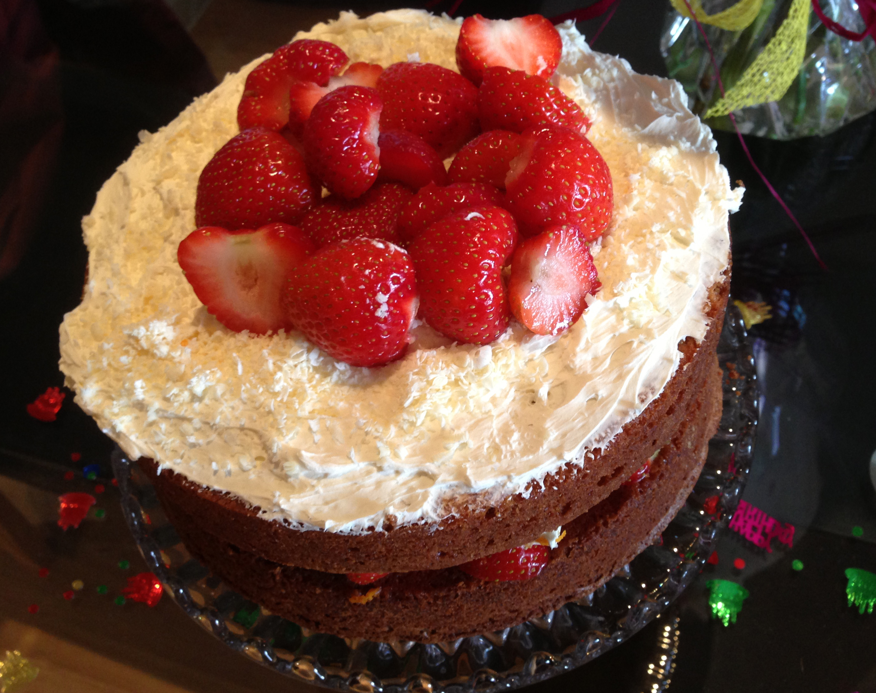 Strawberry white chocolate cake