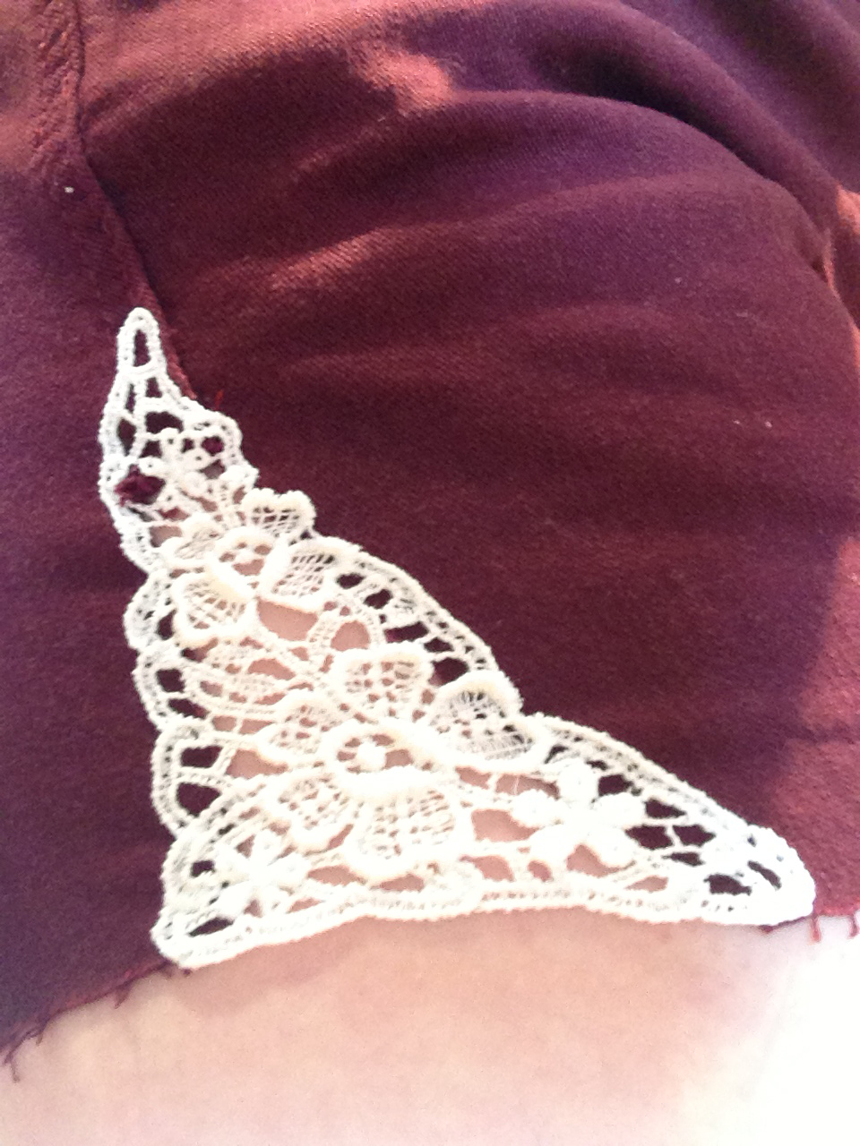 Lace applique shorts