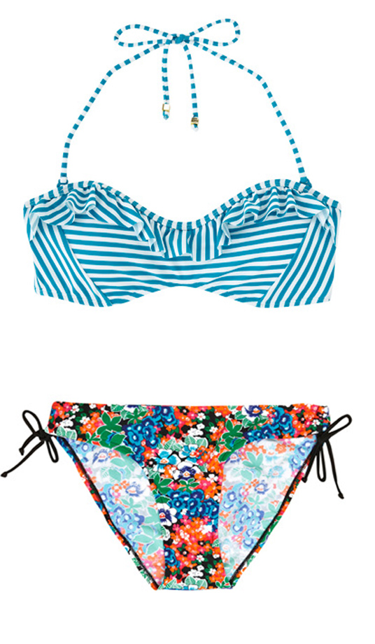 Print clash bikini