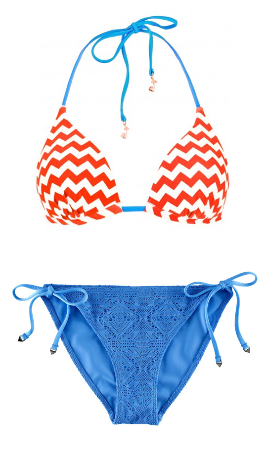 Orange and blue bikini