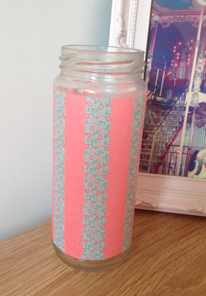 Washi tape jam jar