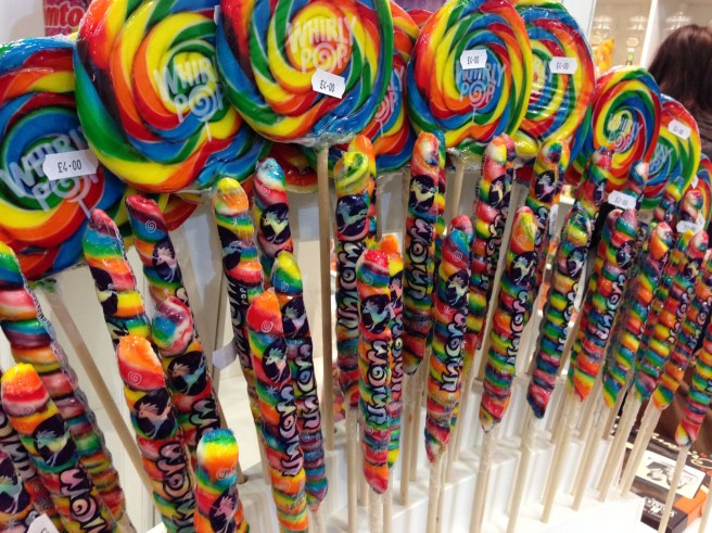 Rainbow lollipops