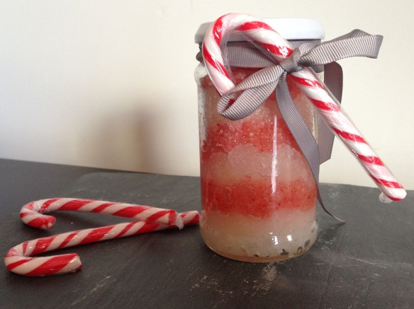 DIY candy cane body scrub