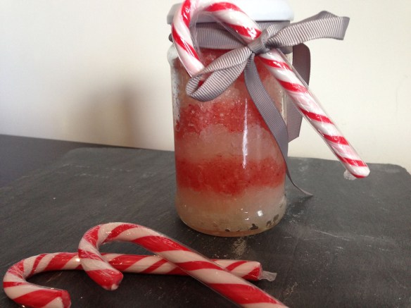 homemade candy cane body scrub