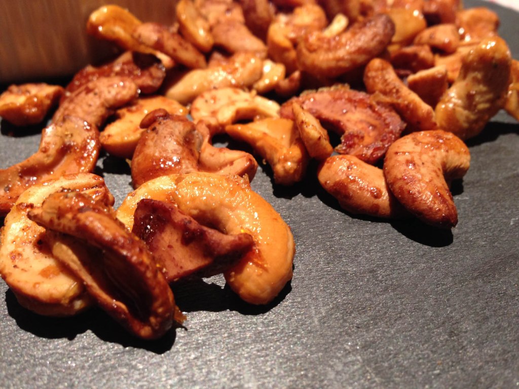 Homemade honey roast cashew nuts