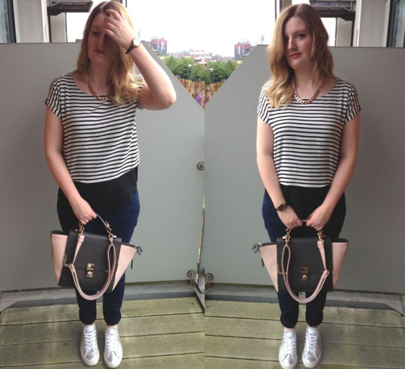 cropped stripe tee