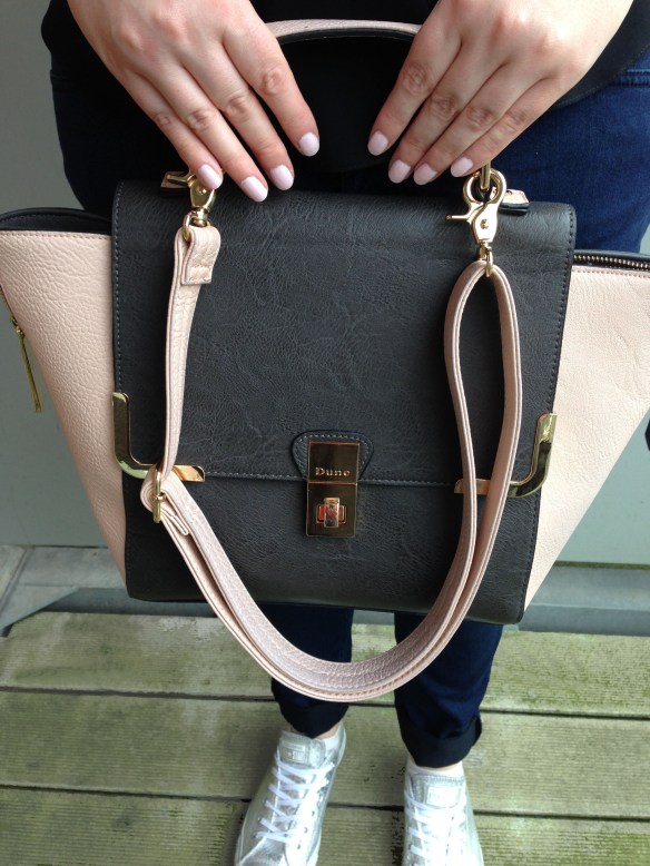 pink and grey bag