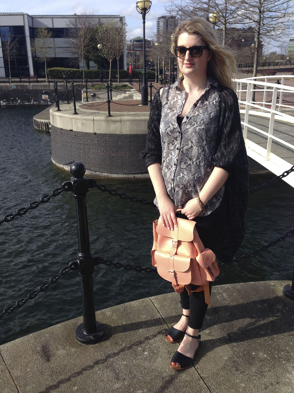 Spring outfit post in Salford Quays