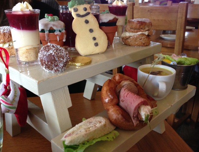 The Garden Kitchen picnic bench Christmas afternoon tea