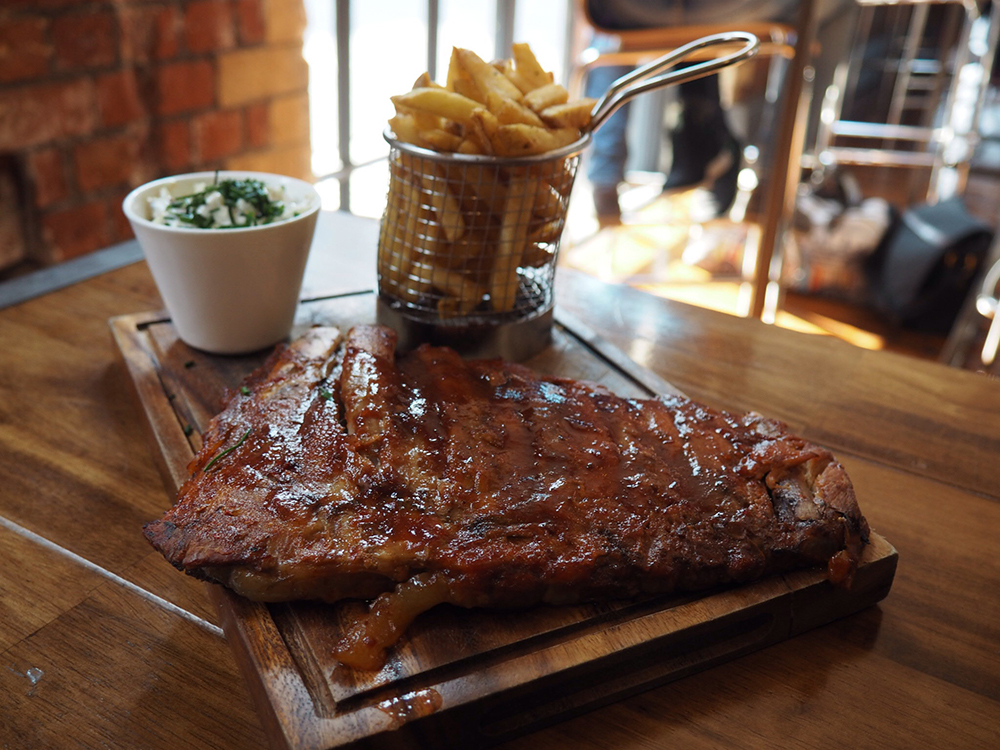 Half rack of sticky ribs with cola sauce