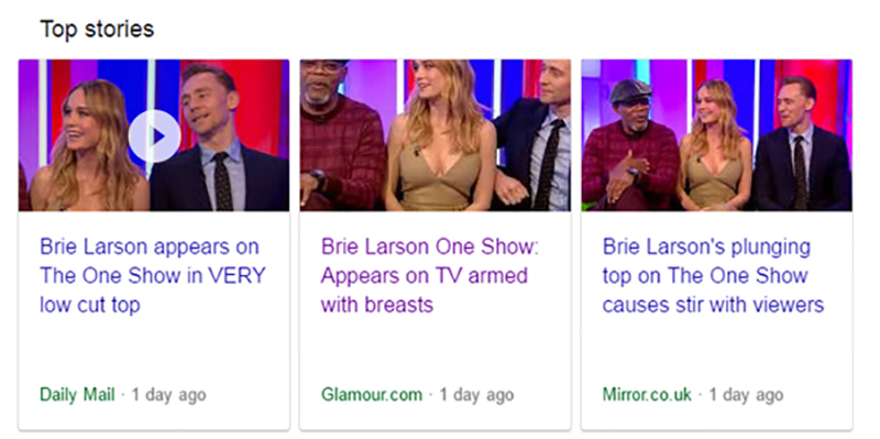 Brie Larson One Show headlines