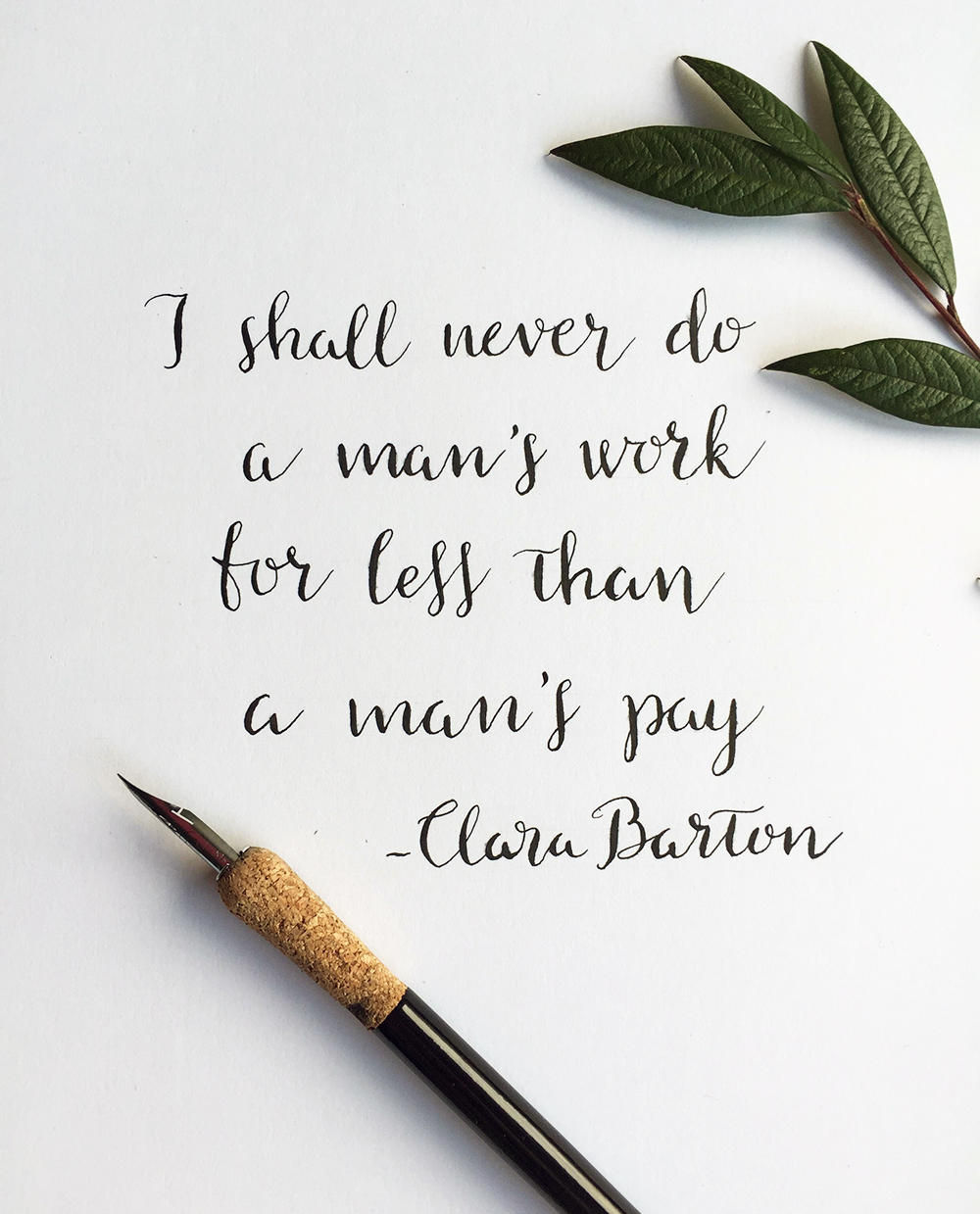 Clara Barton equal pay quote
