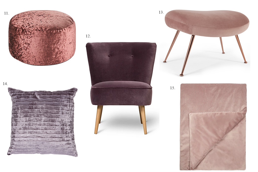 Velvet home accessories