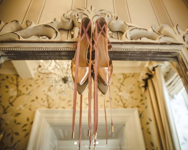 Rose gold wedding shoes