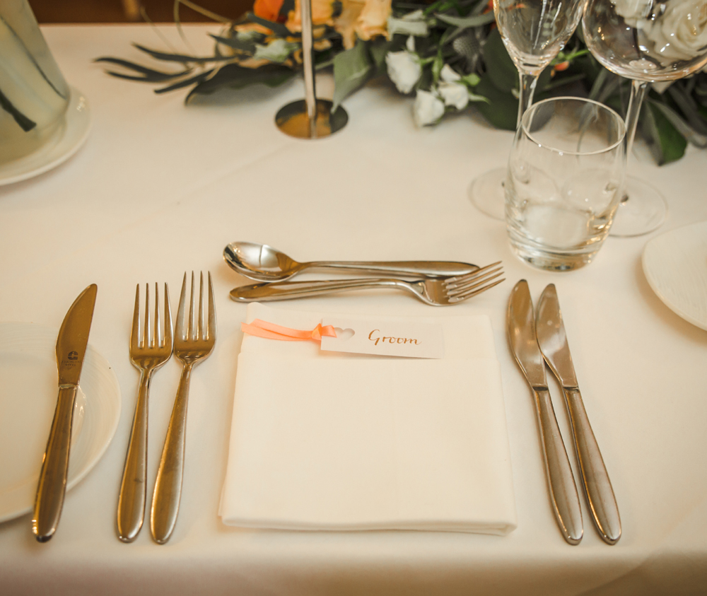 Calligraphy place setting