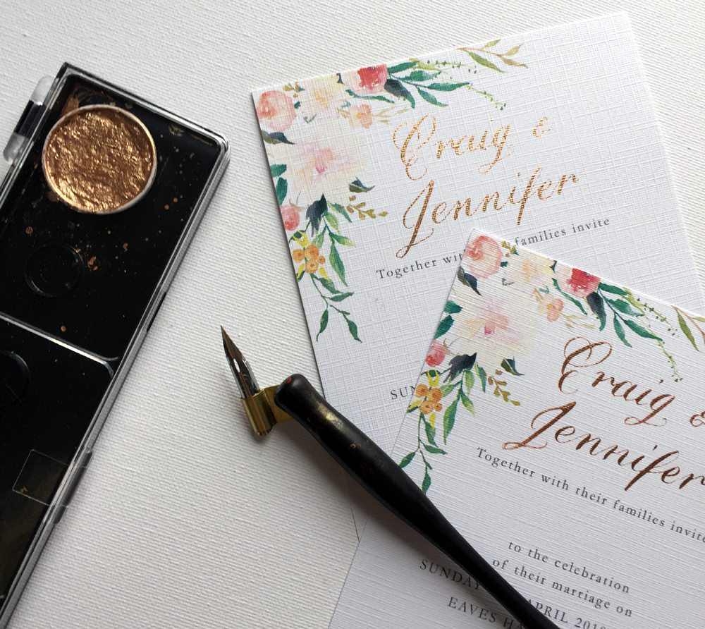 DIY wedding invitation calligraphy
