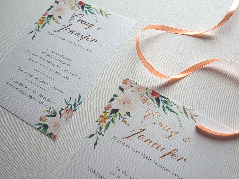 DIY calligraphy wedding invitation
