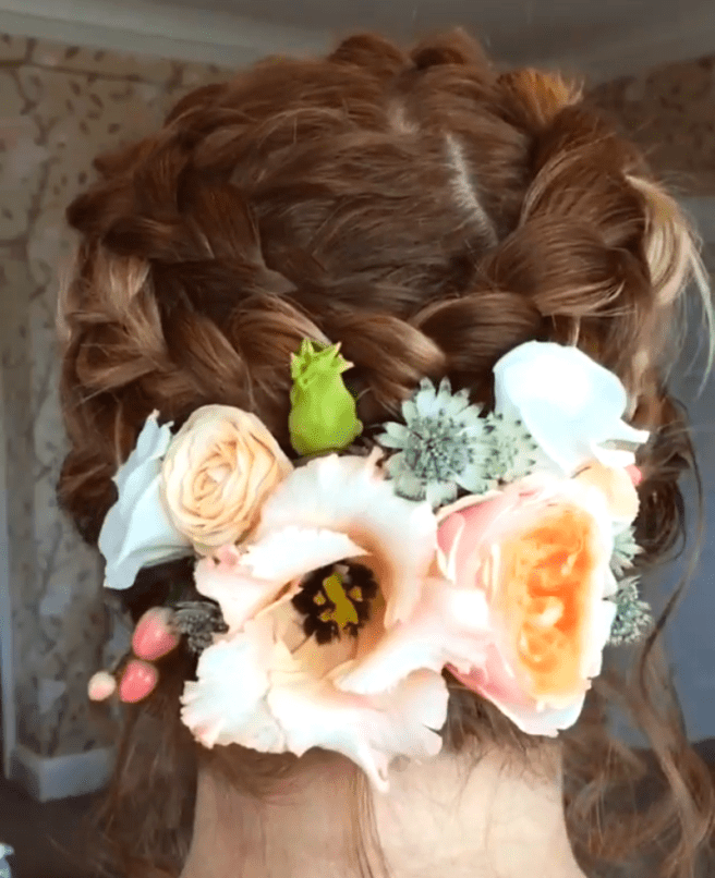 Bridesmaid halo braid