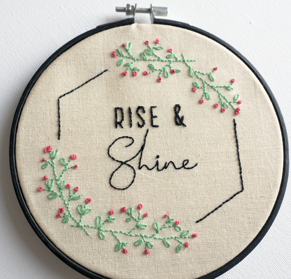 Embroidery quote hoop