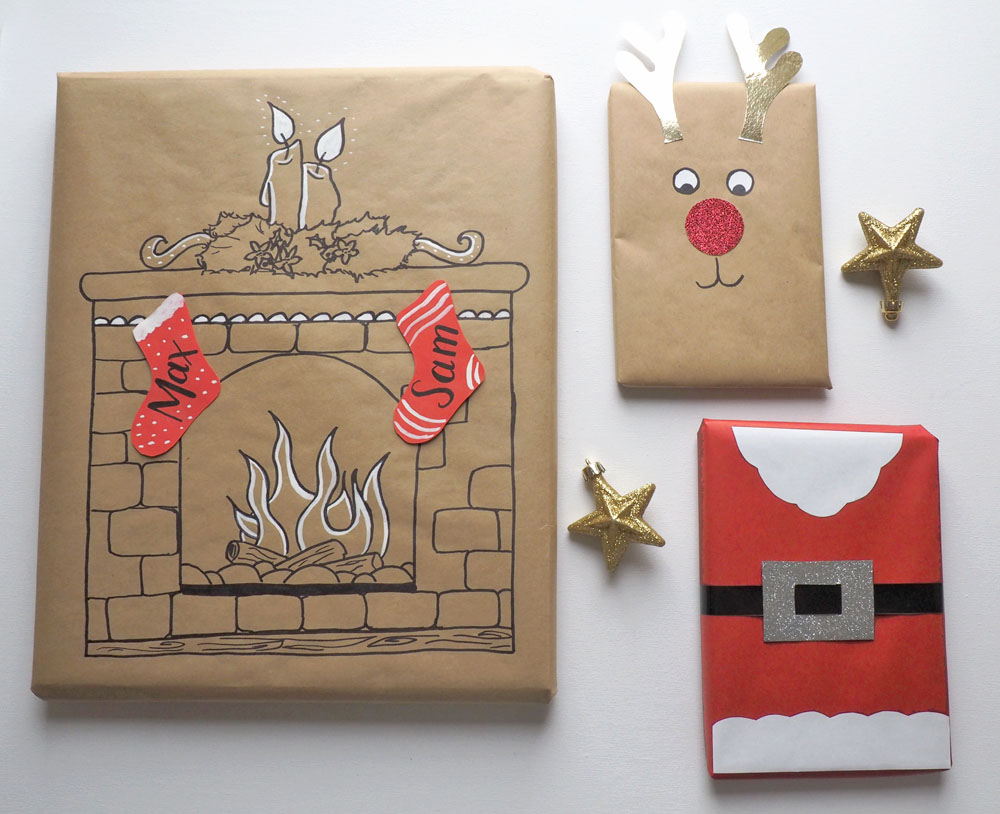 Crafty gift wrap with brown paper