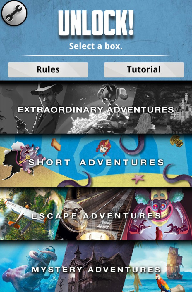 Unlock! game app main menu