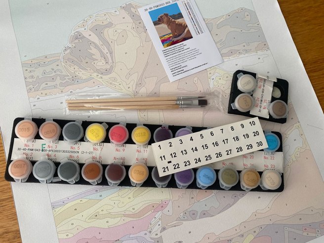 Personalised paint by number gift set